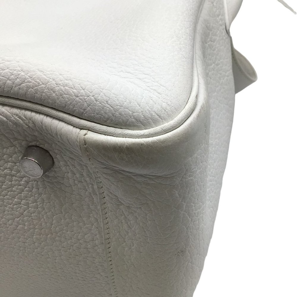 HERMES WHITE 2007 TOGO LEATHER LINDY HANDBAG - Picture 10 of 12
